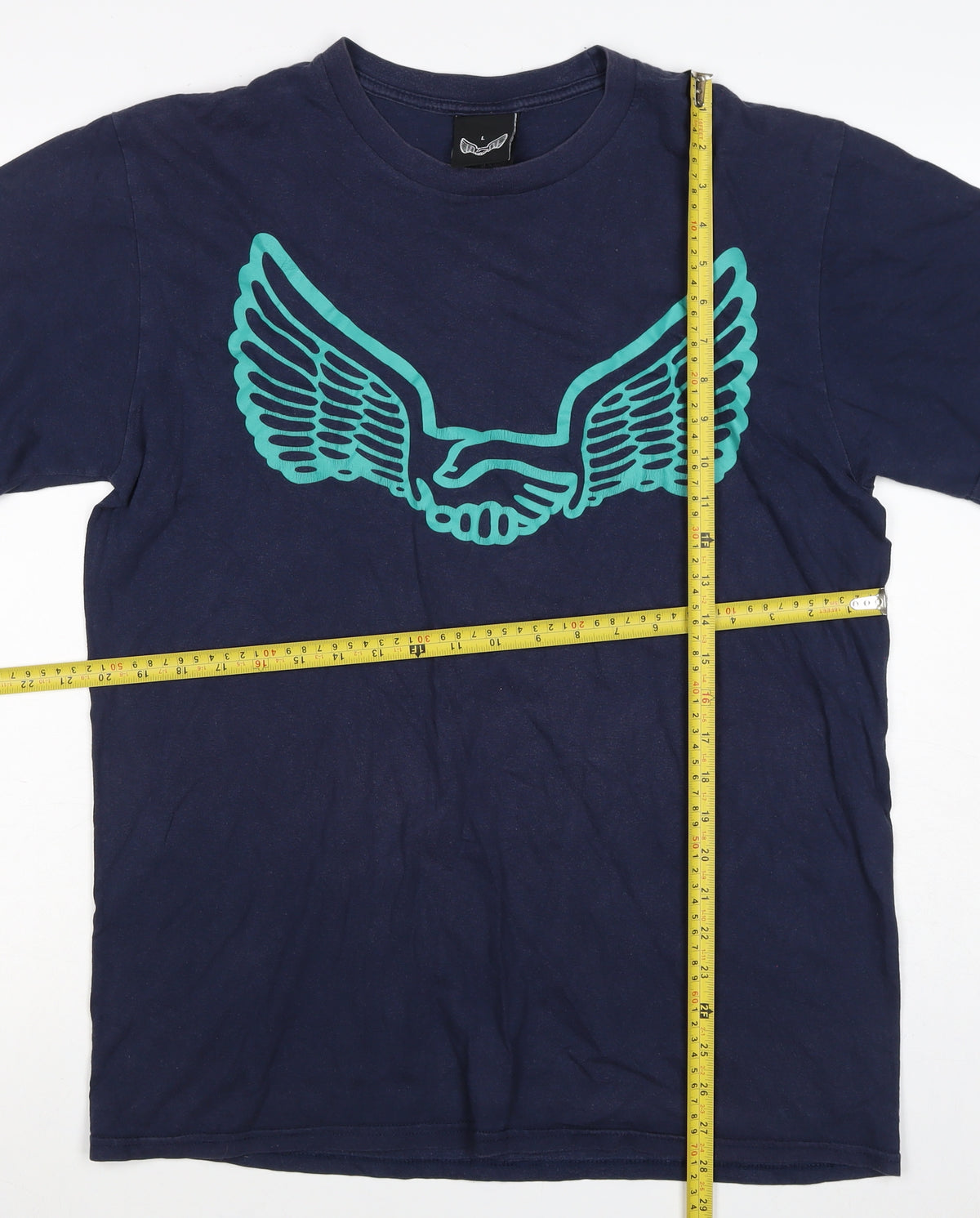 Unabomber Men’s Blue Large Wing Graphic Crew Neck T-Shirt