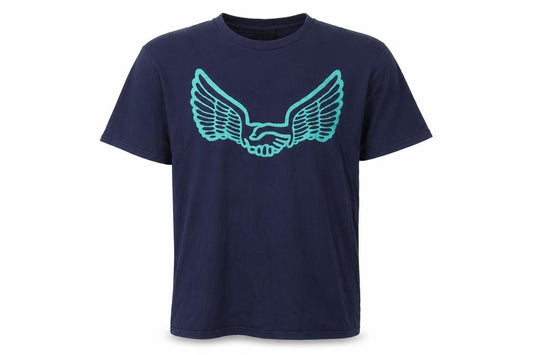 Unabomber Men’s Blue Large Wing Graphic Crew Neck T-Shirt
