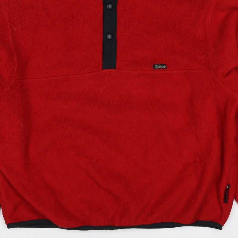 Woolrich Men's Red L Fleece Snap Pullover High Neck Sweatshirt