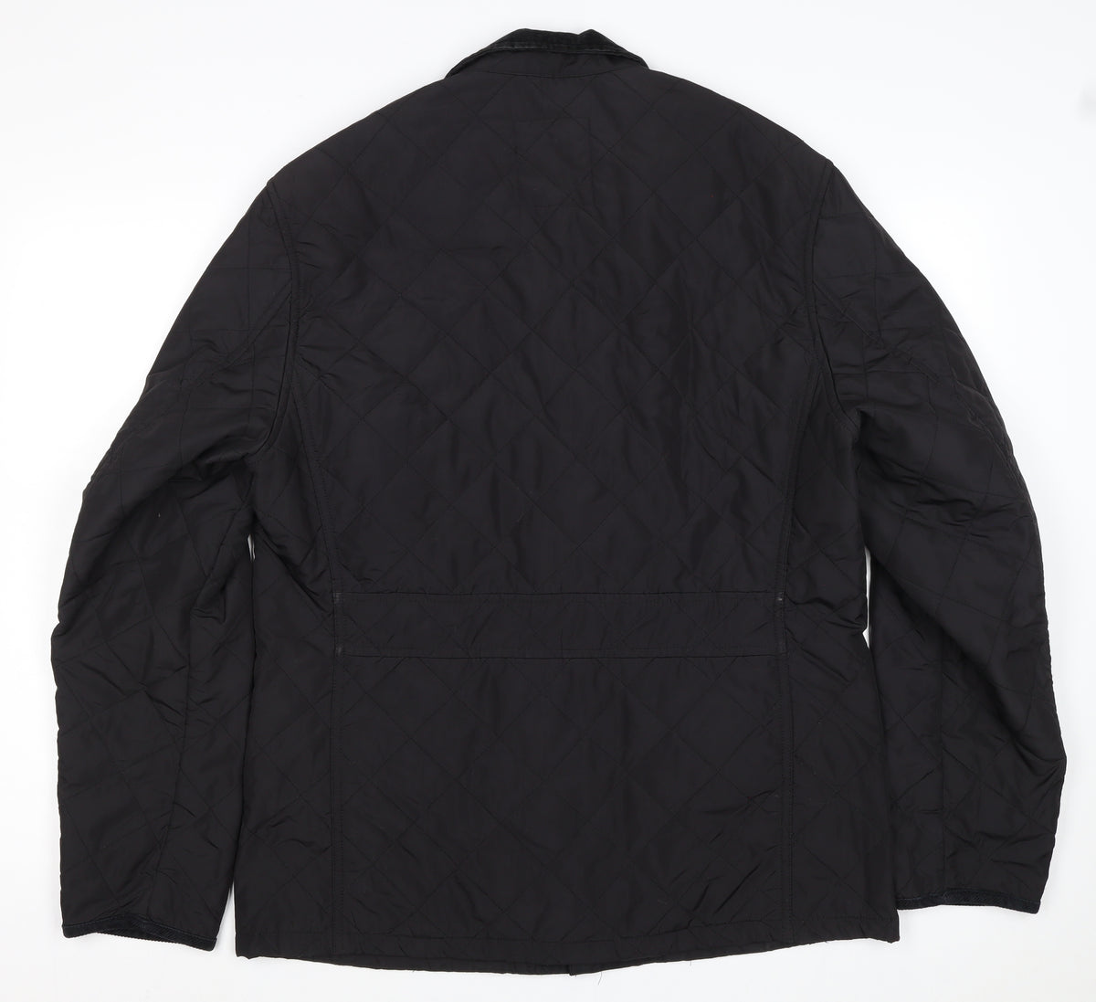 Blue Harbour Men’s Black M Quilted Jacket Corduroy Collar Zip