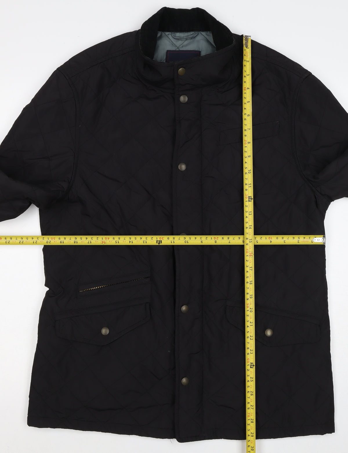 Blue Harbour Men’s Black M Quilted Jacket Corduroy Collar Zip