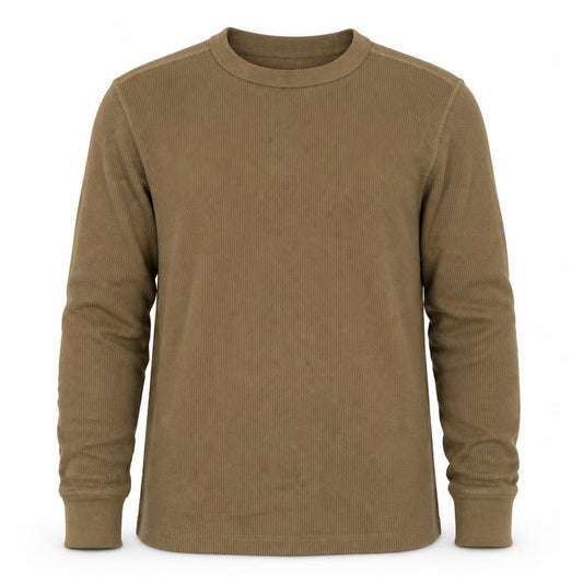 GAP Men’s Beige M Waffle Thermal Long Sleeve Crew Neck T-Shirt