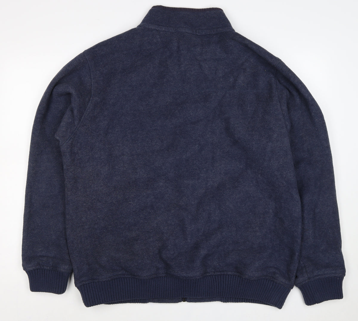 Dunnes Stores Men's Blue 2XL Wool Blend Full Zip Fleece Jacket
