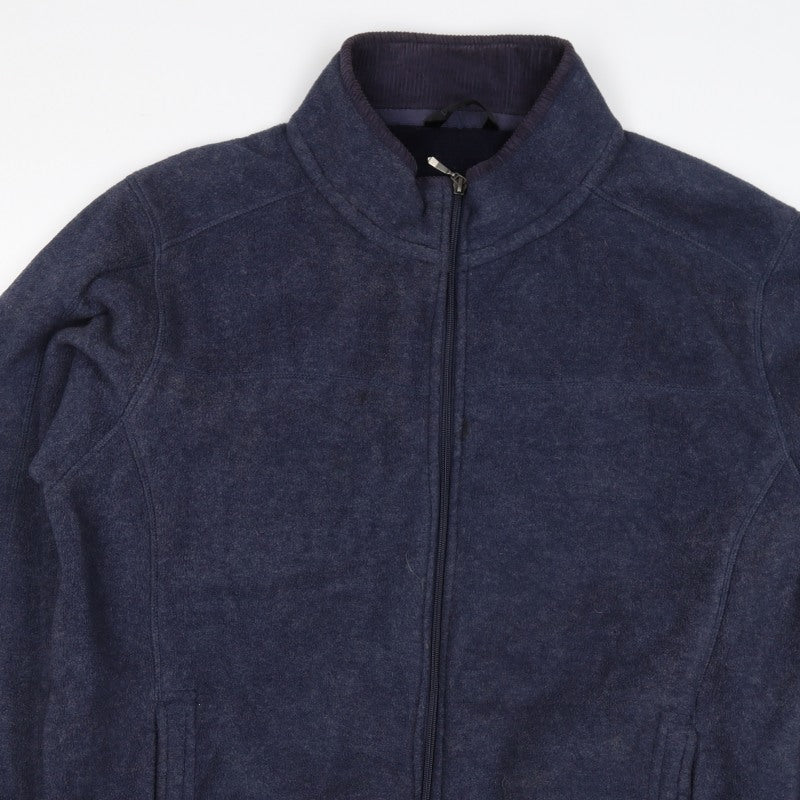 Dunnes Stores Men's Blue 2XL Wool Blend Full Zip Fleece Jacket