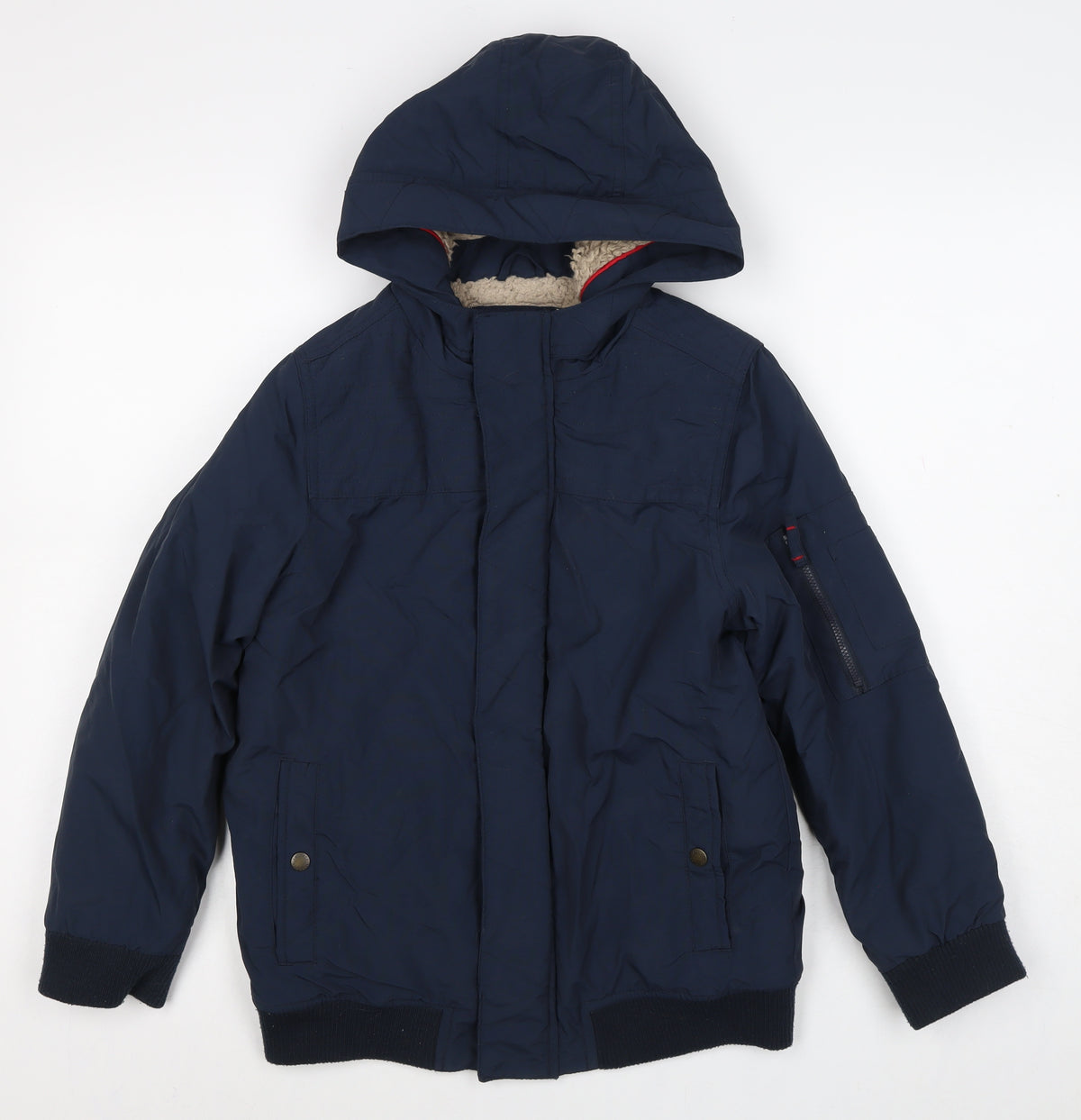 FatFace Boys Navy Hooded Padded Jacket 10-11 Years Full Zip