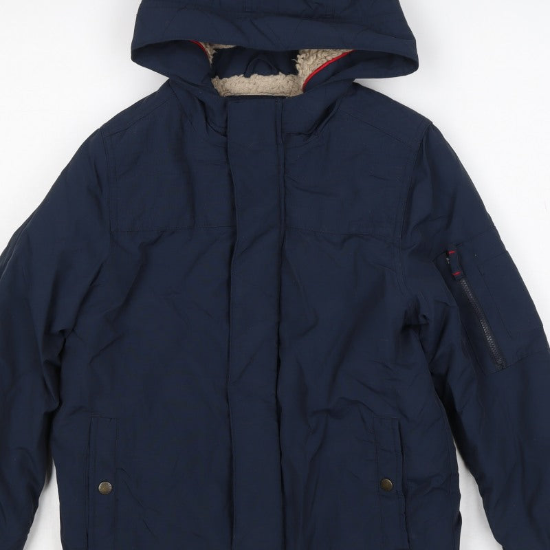 FatFace Boys Navy Hooded Padded Jacket 10-11 Years Full Zip