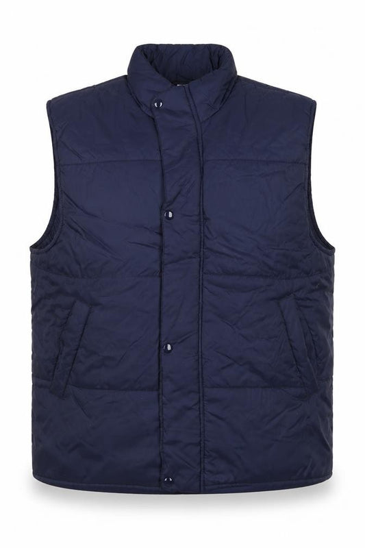 C&A Men’s Navy Blue M Padded Bodywarmer Quilted Snap Waistcoat