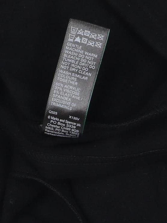 Marks & Spencer Women Black UK 8 Heatgen Basic High Neck Thermal Top