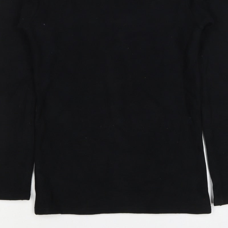 Marks & Spencer Women Black UK 8 Heatgen Basic High Neck Thermal Top