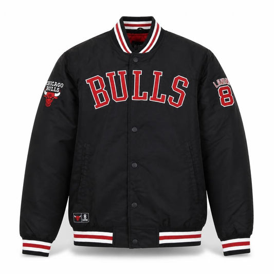 NBA Chicago Bulls Men’s Black XS Varsity Bomber Jacket Padded
