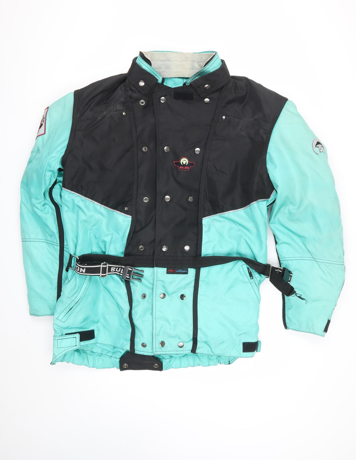 Bullson Men’s Blue Black M Motorcycle Ski Jacket Belted Padded