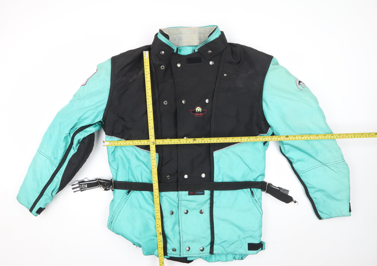 Bullson Men’s Blue Black M Motorcycle Ski Jacket Belted Padded