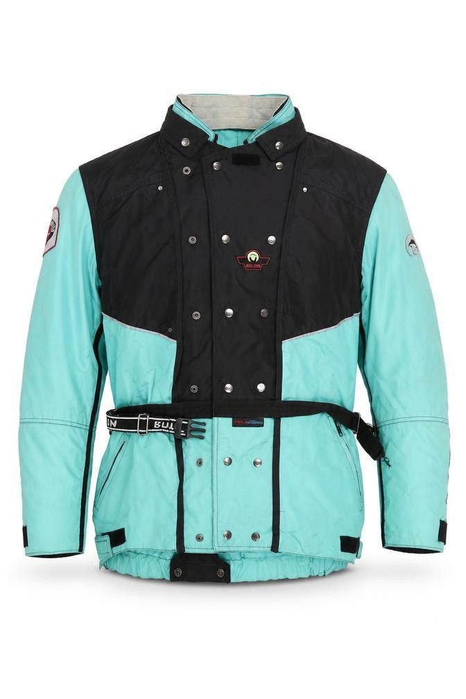 Bullson Men’s Blue Black M Motorcycle Ski Jacket Belted Padded