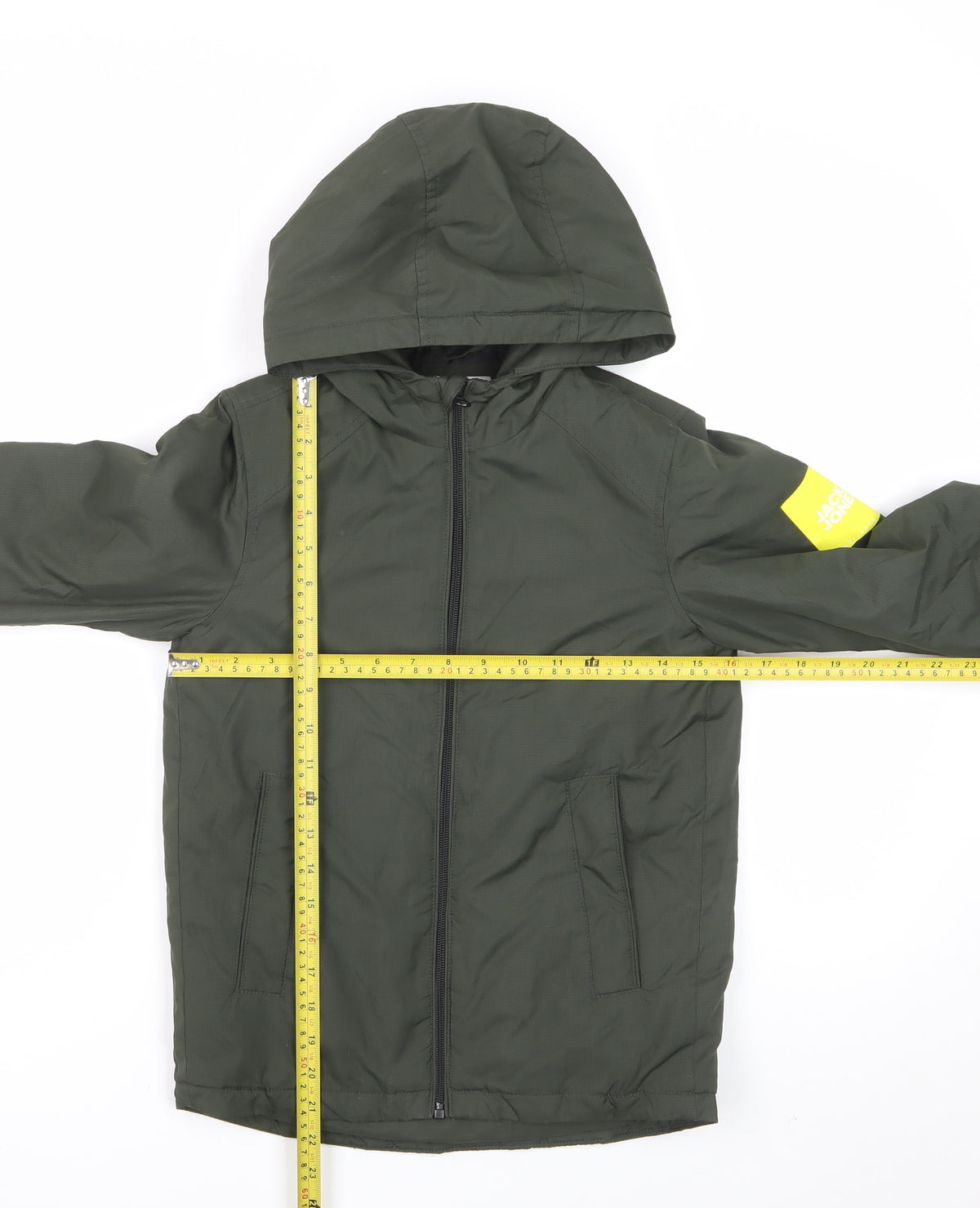 Jack & Jones Boys Green Hooded Padded Jacket 9-10 Years Full Zip