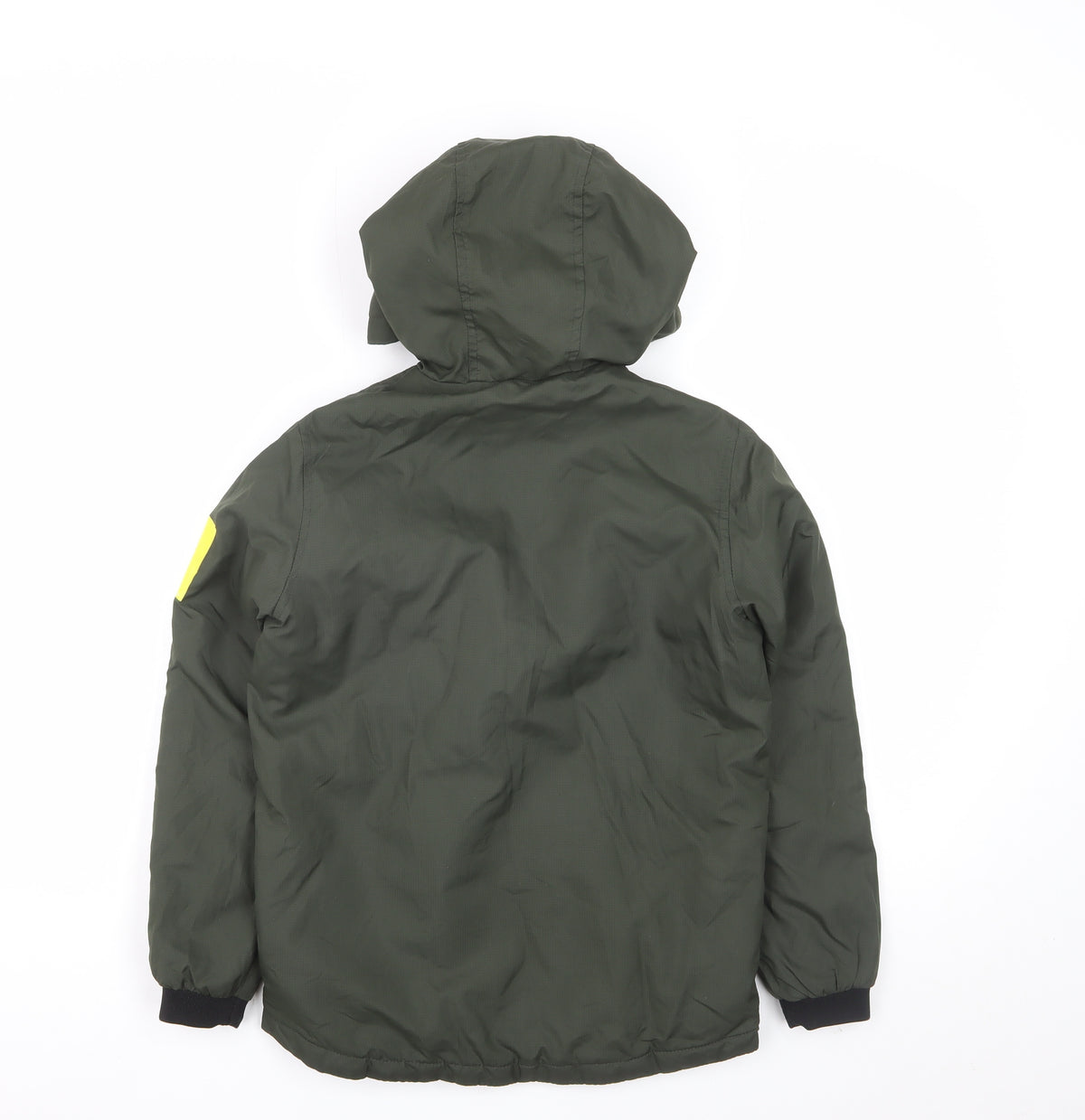 Jack & Jones Boys Green Hooded Padded Jacket 9-10 Years Full Zip