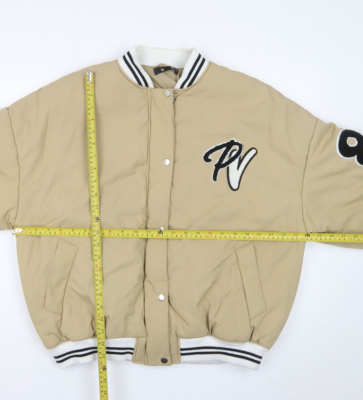 Missguided Women’s Beige UK 6 Padded Varsity Bomber Jacket