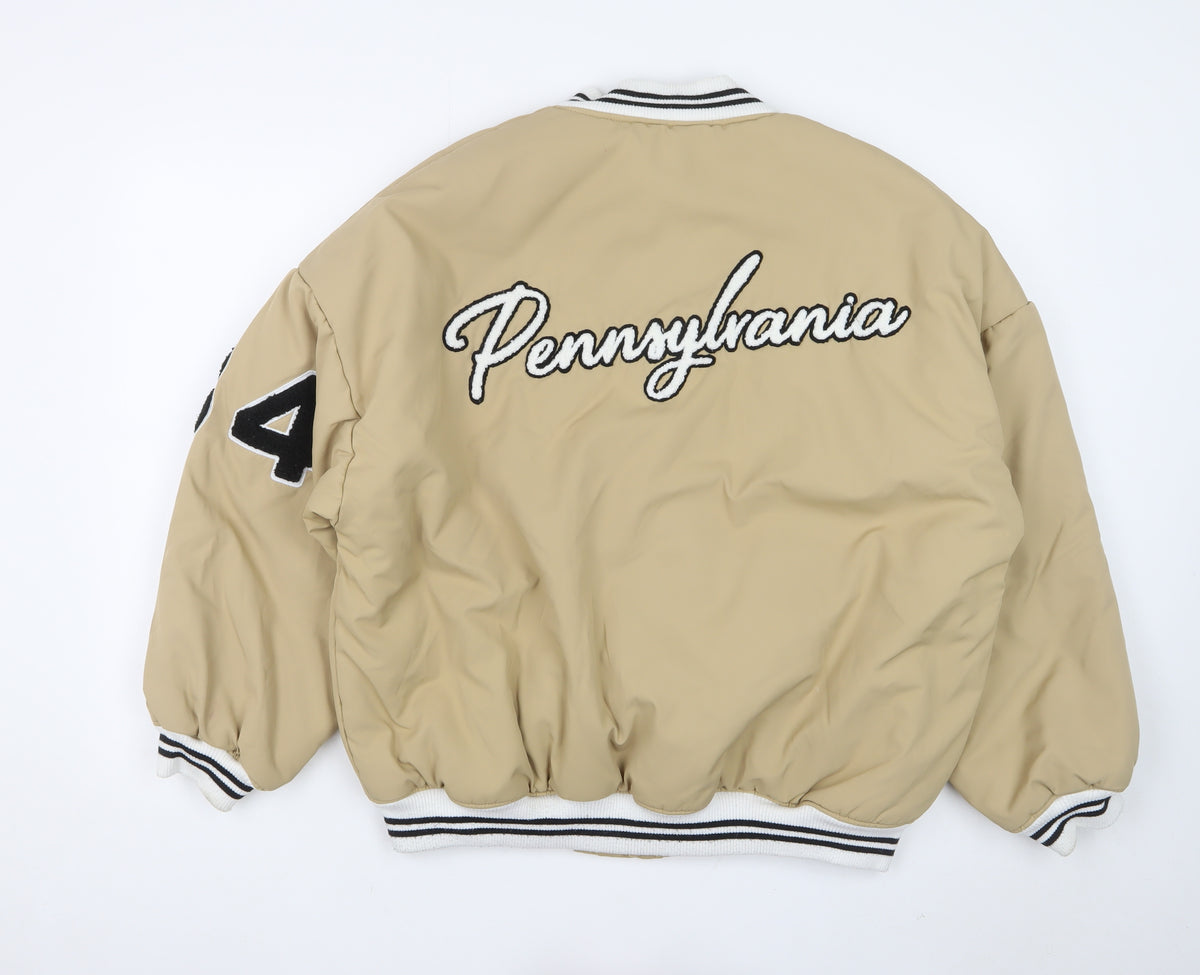 Missguided Women’s Beige UK 6 Padded Varsity Bomber Jacket