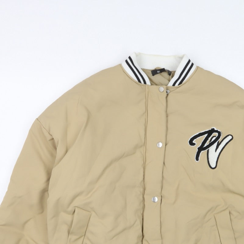 Missguided Women’s Beige UK 6 Padded Varsity Bomber Jacket