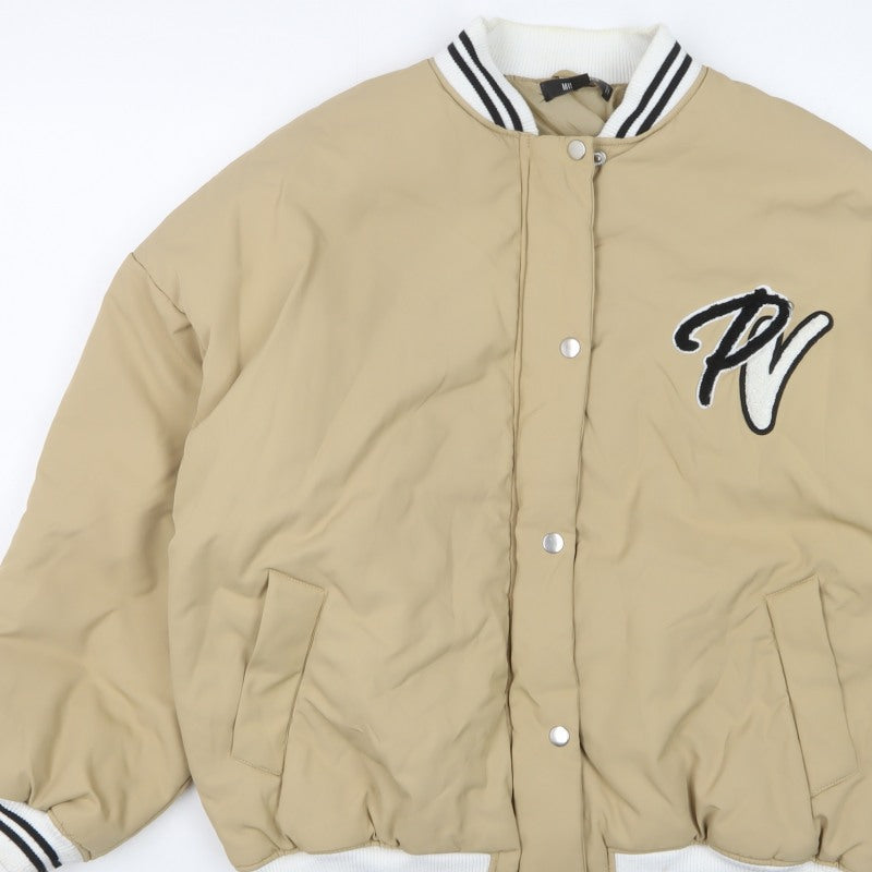 Missguided Women’s Beige UK 6 Padded Varsity Bomber Jacket