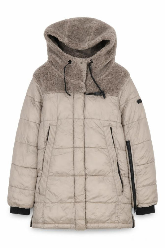 Koolaburra by UGG Women’s Beige S Hooded Teddy Puffer Jacket