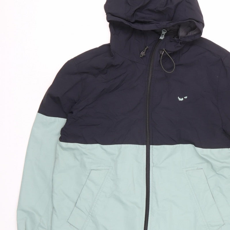 Pull&Bear Men’s M Navy Mint Hooded Full Zip Jacket