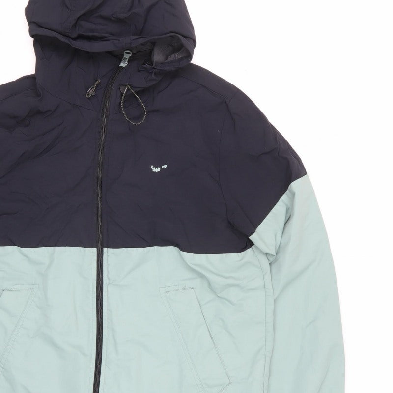 Pull&Bear Men’s M Navy Mint Hooded Full Zip Jacket