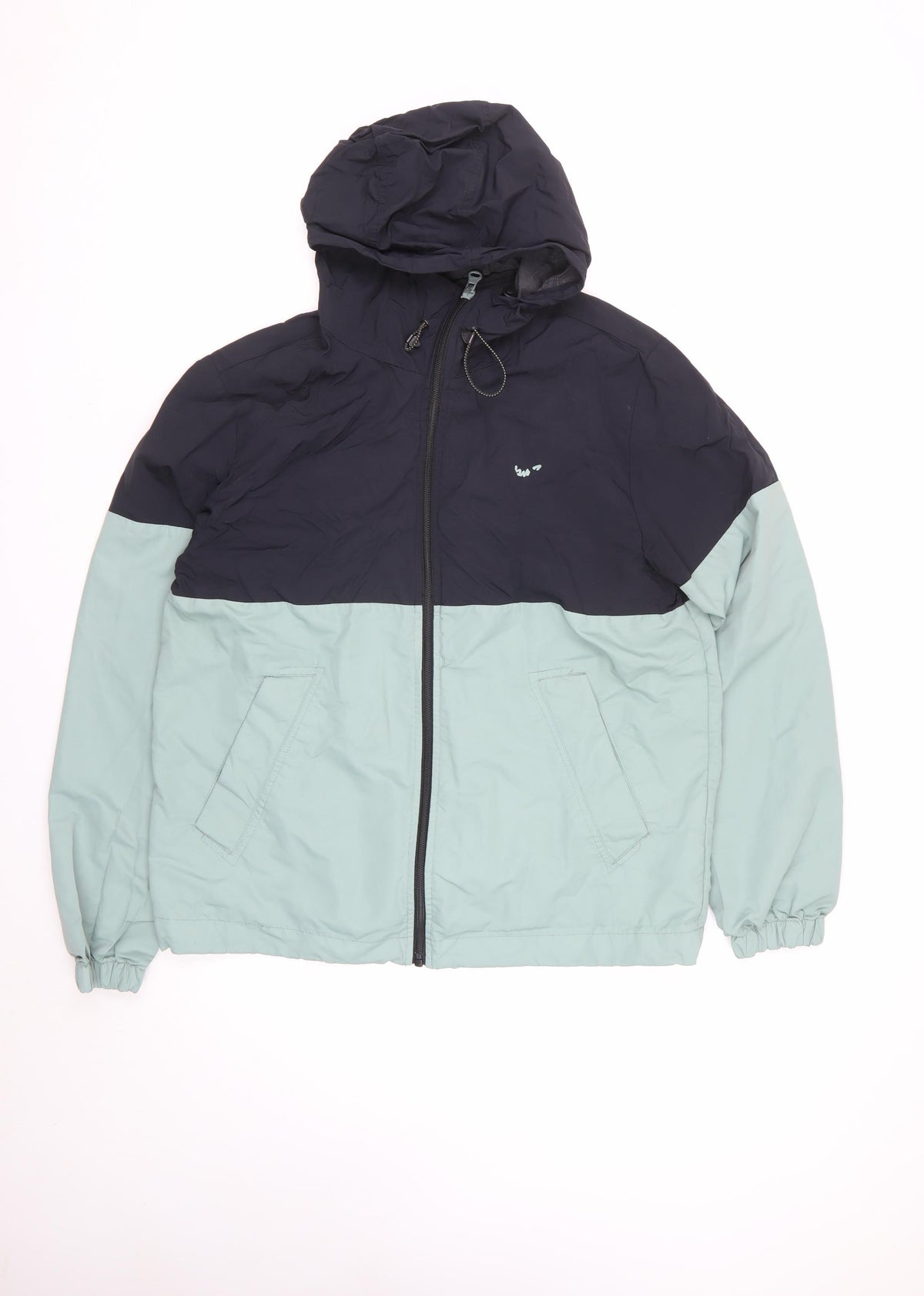 Pull&Bear Men’s M Navy Mint Hooded Full Zip Jacket