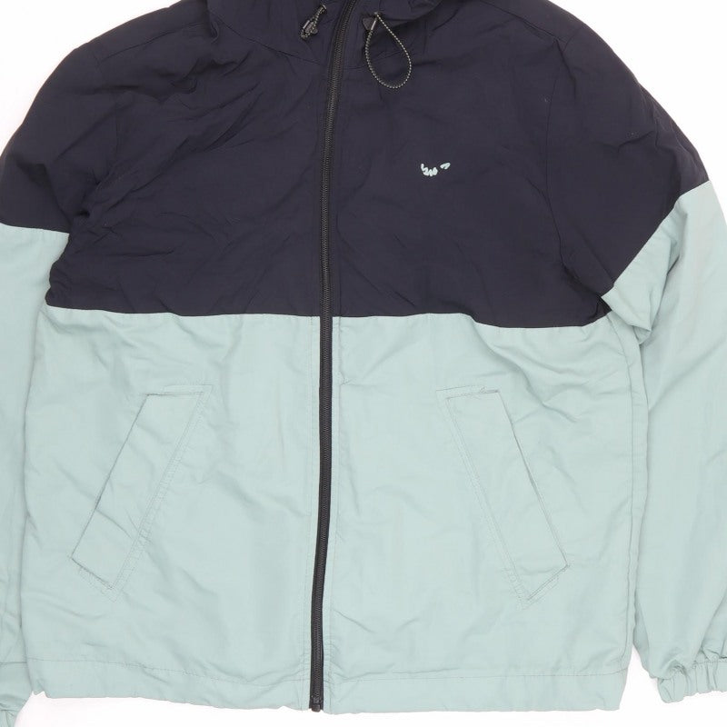 Pull&Bear Men’s M Navy Mint Hooded Full Zip Jacket