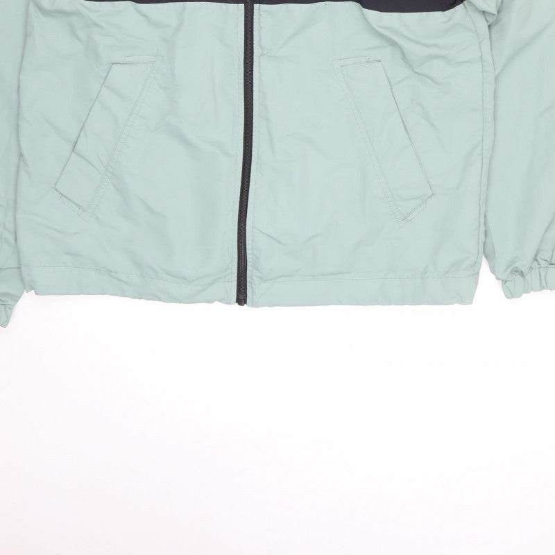 Pull&Bear Men’s M Navy Mint Hooded Full Zip Jacket