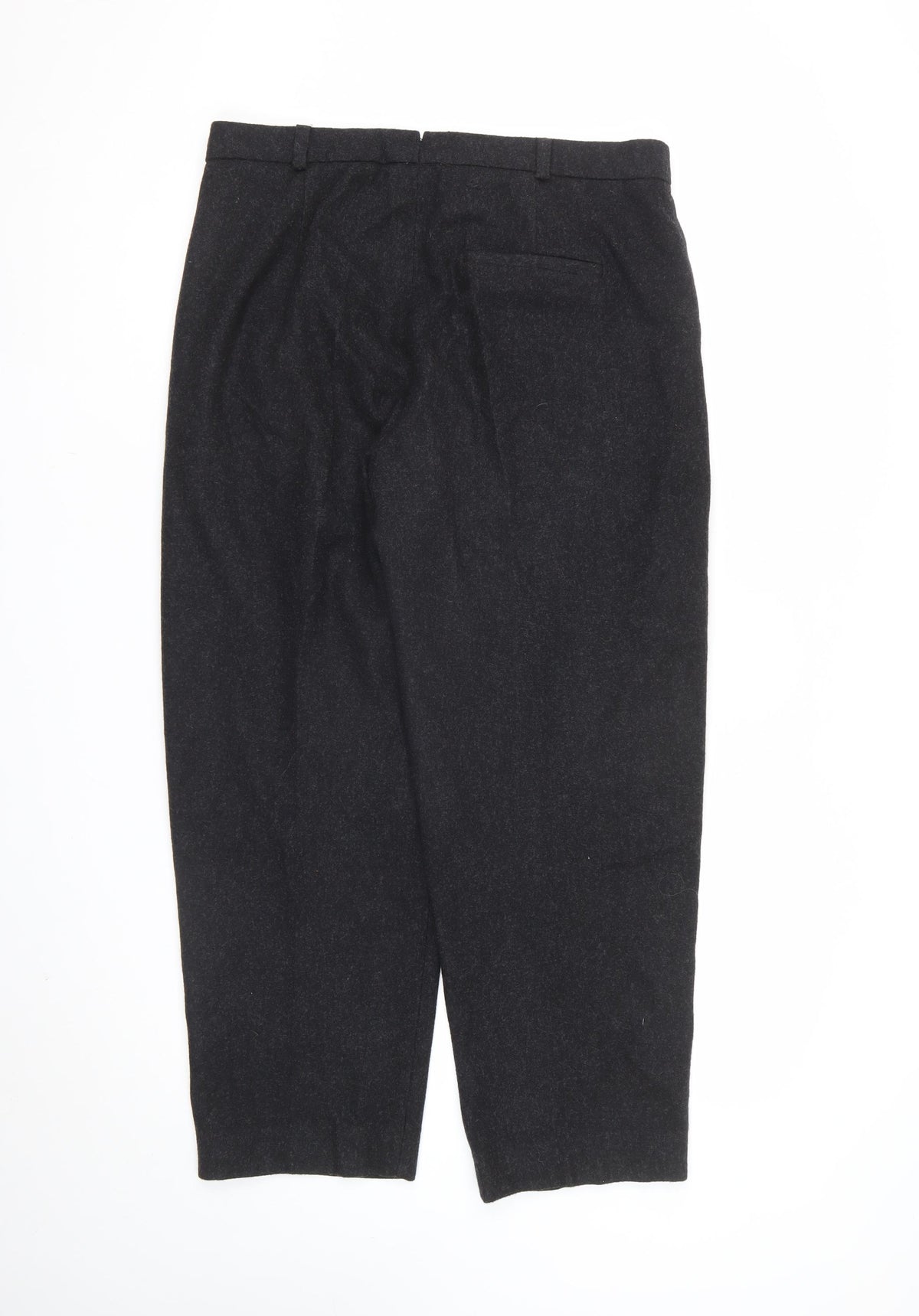 Jigsaw Women Black UK 14 Wool Blend Tailored Cropped Trousers