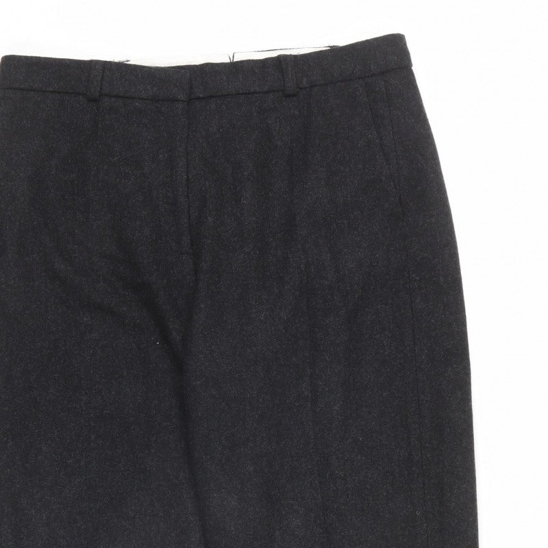 Jigsaw Women Black UK 14 Wool Blend Tailored Cropped Trousers