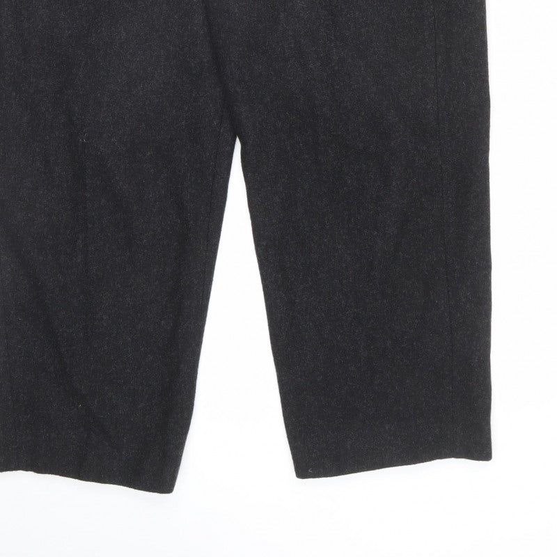 Jigsaw Women Black UK 14 Wool Blend Tailored Cropped Trousers