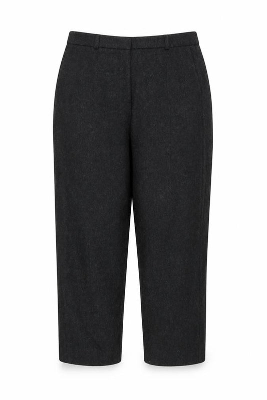 Jigsaw Women Black UK 14 Wool Blend Tailored Cropped Trousers