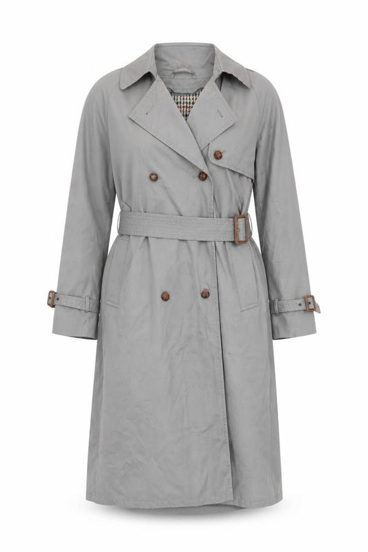 Aquascutum Women’s Grey UK 10 Vintage Long Belted Trench Coat