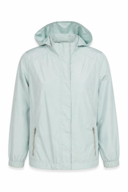 love coat's Women Blue Hooded Windbreaker Jacket Size 16 Zip