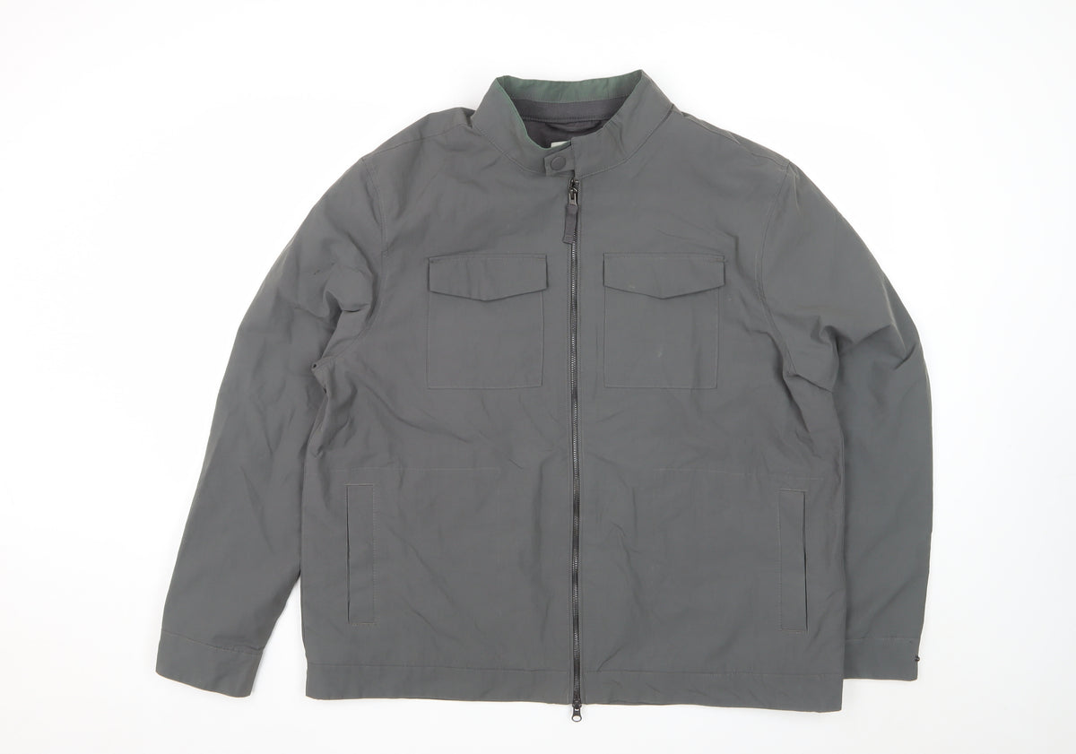 (UN)BIAS Men’s Grey XL Nylon Basic Jacket Stand Collar