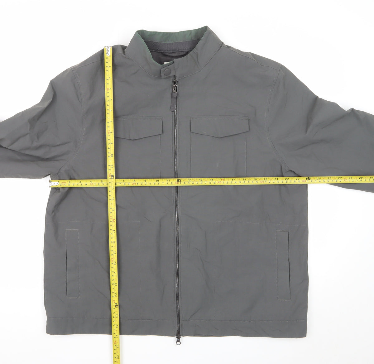 (UN)BIAS Men’s Grey XL Nylon Basic Jacket Stand Collar
