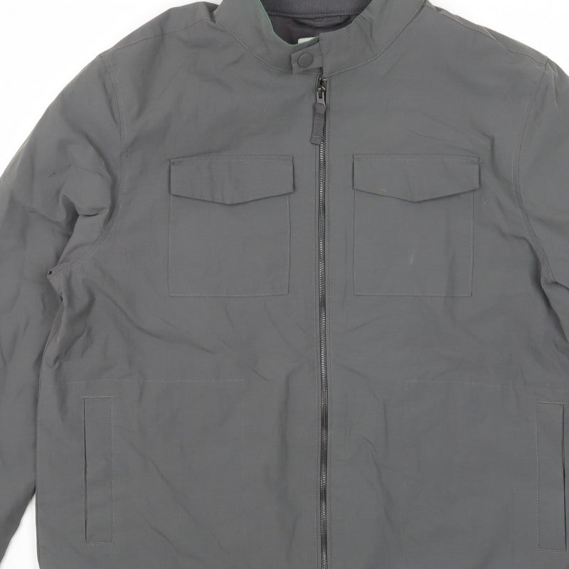 (UN)BIAS Men’s Grey XL Nylon Basic Jacket Stand Collar
