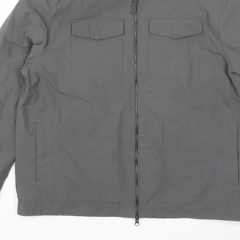 (UN)BIAS Men’s Grey XL Nylon Basic Jacket Stand Collar