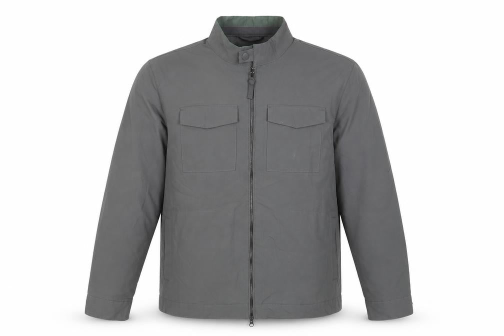 (UN)BIAS Men’s Grey XL Nylon Basic Jacket Stand Collar