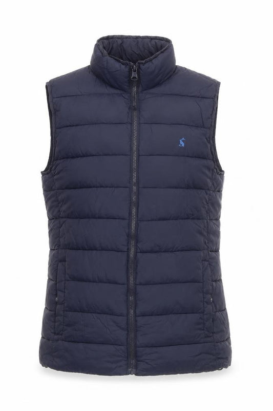 Joules Women’s Blue M Quilted Puffer Bodywarmer Gilet Zip Pockets