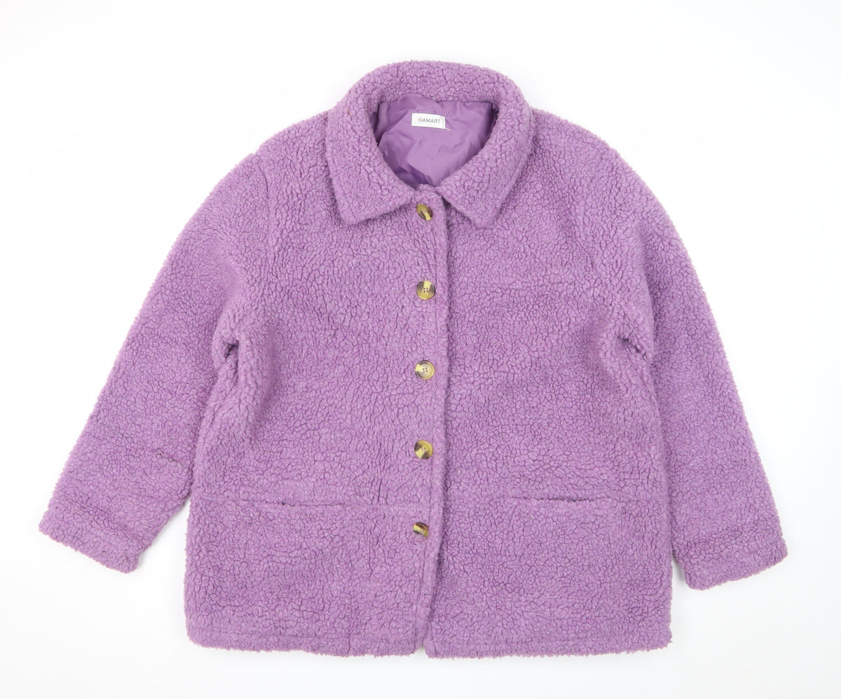 Damart Women’s Purple Size 20 Teddy Fleece Button Jacket Lined