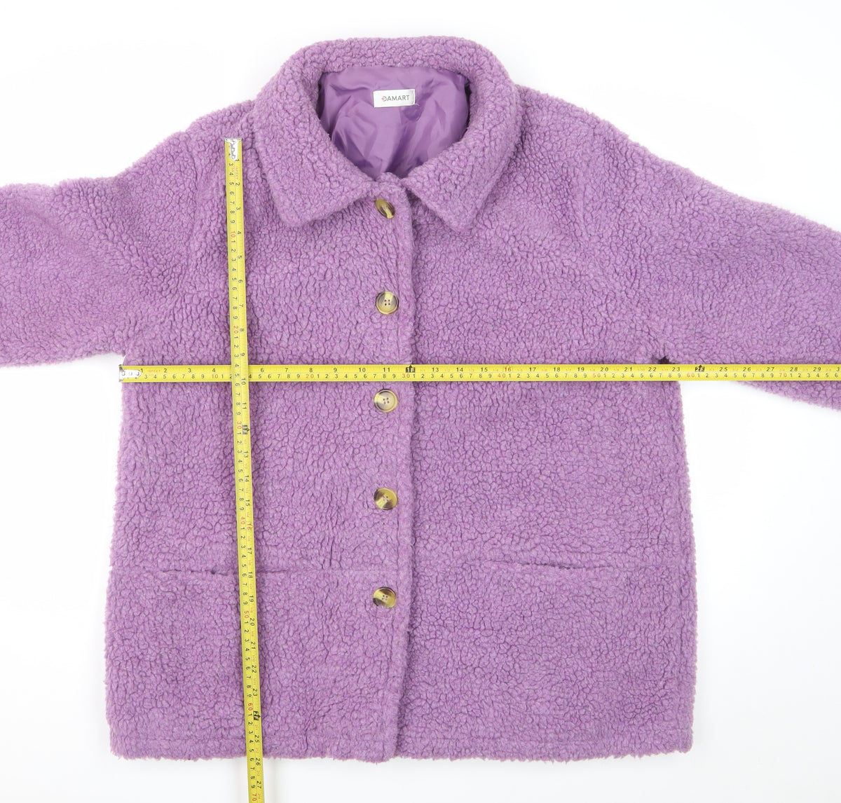 Damart Women’s Purple Size 20 Teddy Fleece Button Jacket Lined