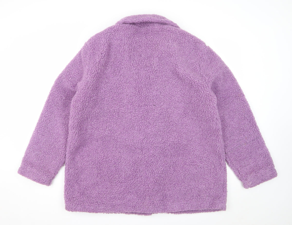 Damart Women’s Purple Size 20 Teddy Fleece Button Jacket Lined