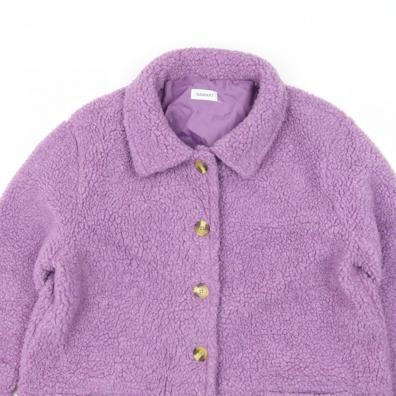 Damart Women’s Purple Size 20 Teddy Fleece Button Jacket Lined