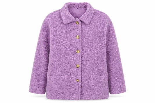 Damart Women’s Purple Size 20 Teddy Fleece Button Jacket Lined
