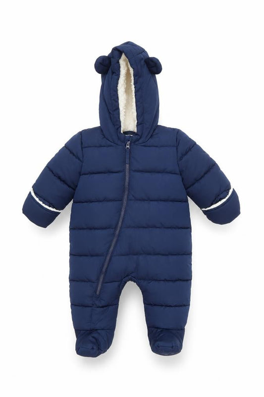 Fred & Flo Unisex Baby Blue 3-6 Months Padded Hooded Snowsuit