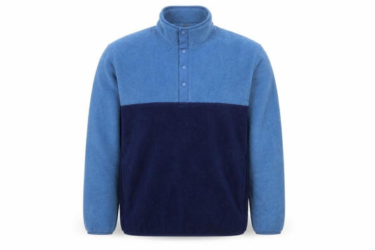 Uniqlo Men’s Blue Navy L Fleece Snap Henley Pullover Pockets