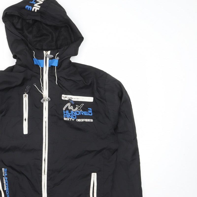 MX 360 Degrees Men’s Black M Hooded Windbreaker Jacket
