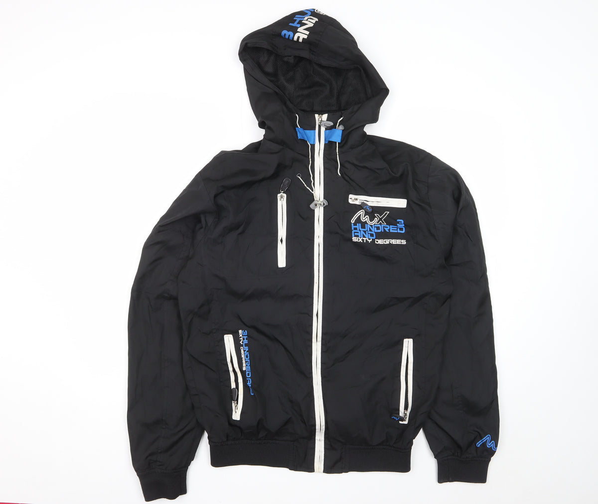 MX 360 Degrees Men’s Black M Hooded Windbreaker Jacket